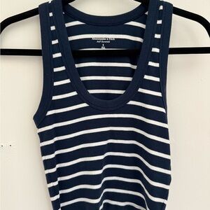 Navy and White Striped Tank Top
